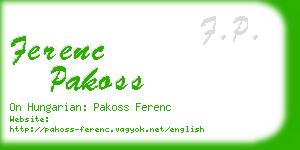 ferenc pakoss business card